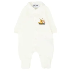 Ivoor Fleece Babygrow met Teddy Bear
