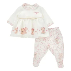 Ivoor Katoenen Geboorteset met Teddyberen