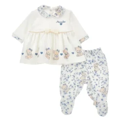 Ivoor Katoenen Geboorteset met Teddyberen