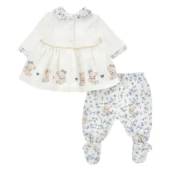 Ivoor Katoenen Geboorteset met Teddyberen