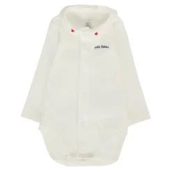 Ivoor Katoenen Rompertje met Geborduurde Harten