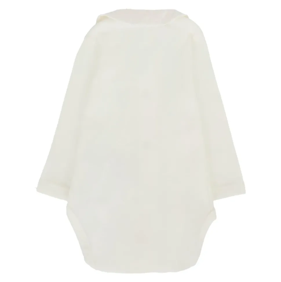 Ivoor Katoenen Rompertje met Geborduurde Harten