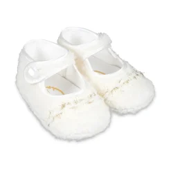 Ivory Bouclé Tweed Ballet Flats