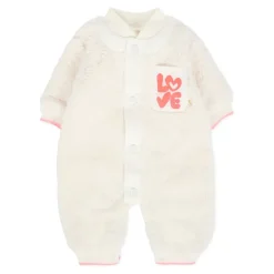 Ivory Faux Shearling Babygrow Rompers