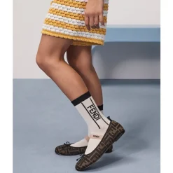 Jacquard Ballerina`s met FF Logo Detail