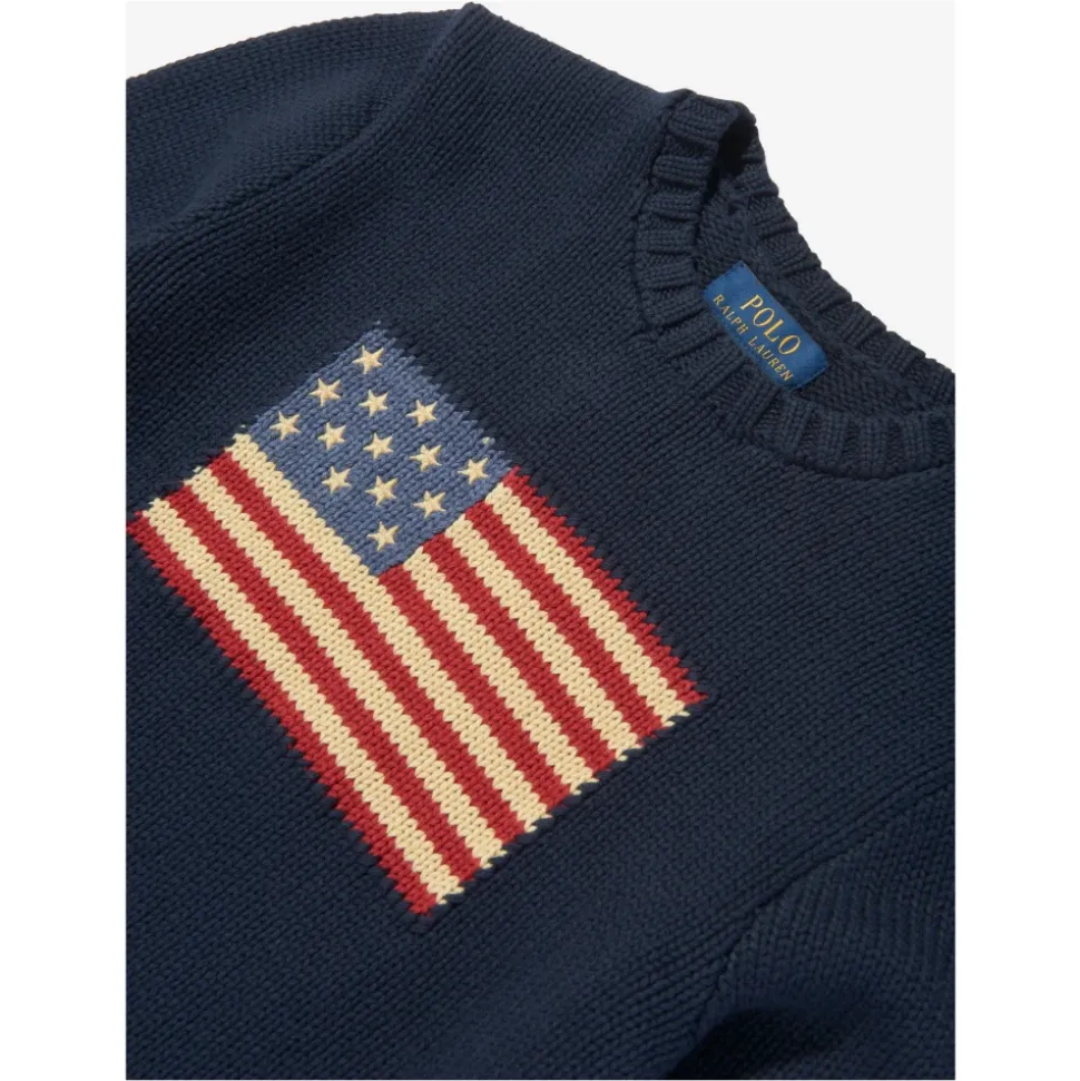 Jongens Flag Jumper in Navy