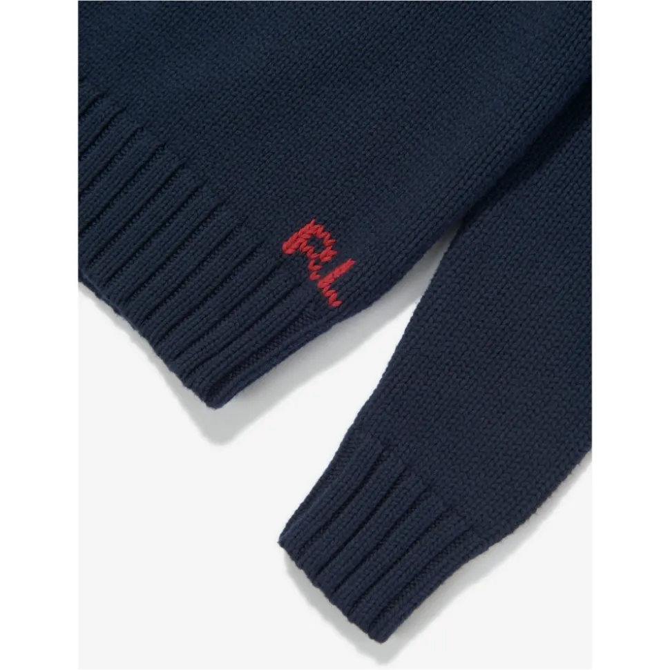 Jongens Flag Jumper in Navy