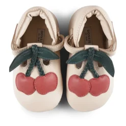 Kers Versierde Roze Leren T-Bar Schoenen