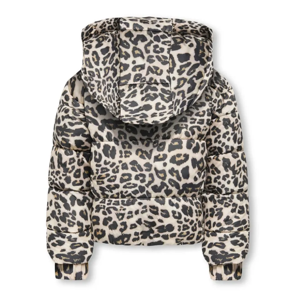 Kinderen Bedrukte Puff Jas Zilver Mink/Leo