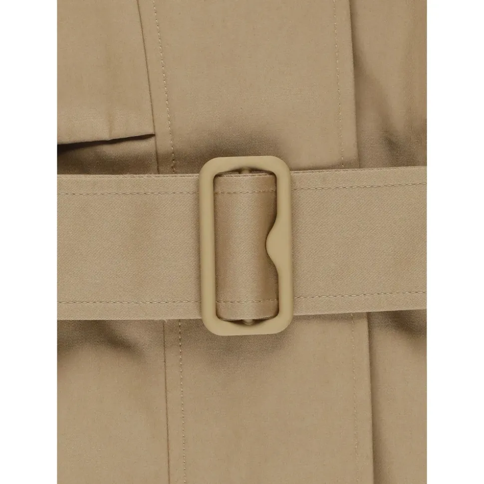 Kinderen Beige Katoenen Jas met Capuchon