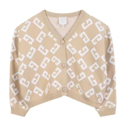 Kinderen Beige Sweater met Jacquard Motief