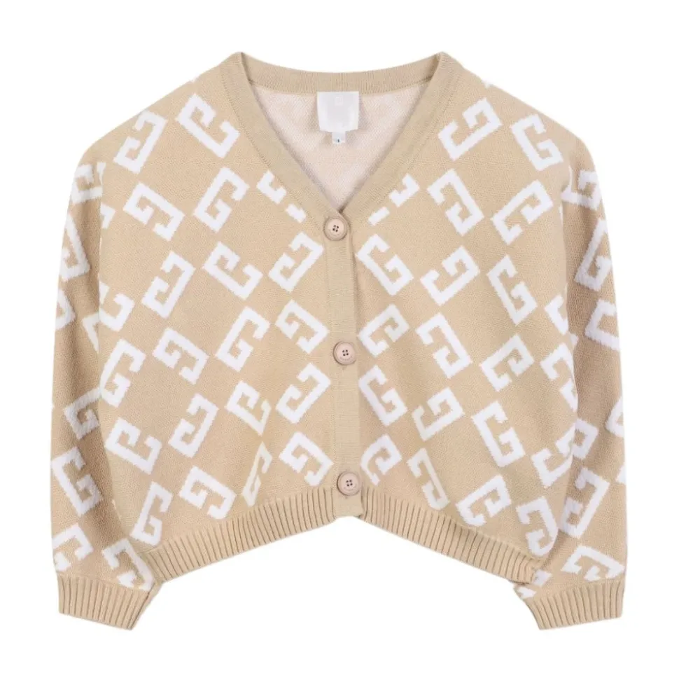Kinderen Beige Sweater met Jacquard Motief