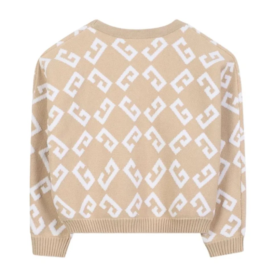 Kinderen Beige Sweater met Jacquard Motief