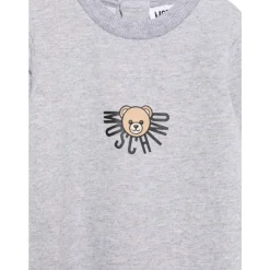 Kinderen Grijze Jurk met Teddybeerprint