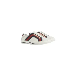 Kinderen Witte Sneakers Leer Stof Rubber