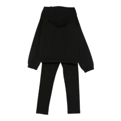 Kinderen Zwart Bedrukt Trainingspak Hoodie Jurk