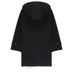 Kinderen Zwarte Katoenen Jas met Capuchon