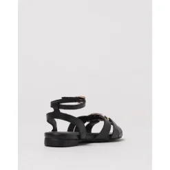 Kinderen Zwarte Leren Sandalen