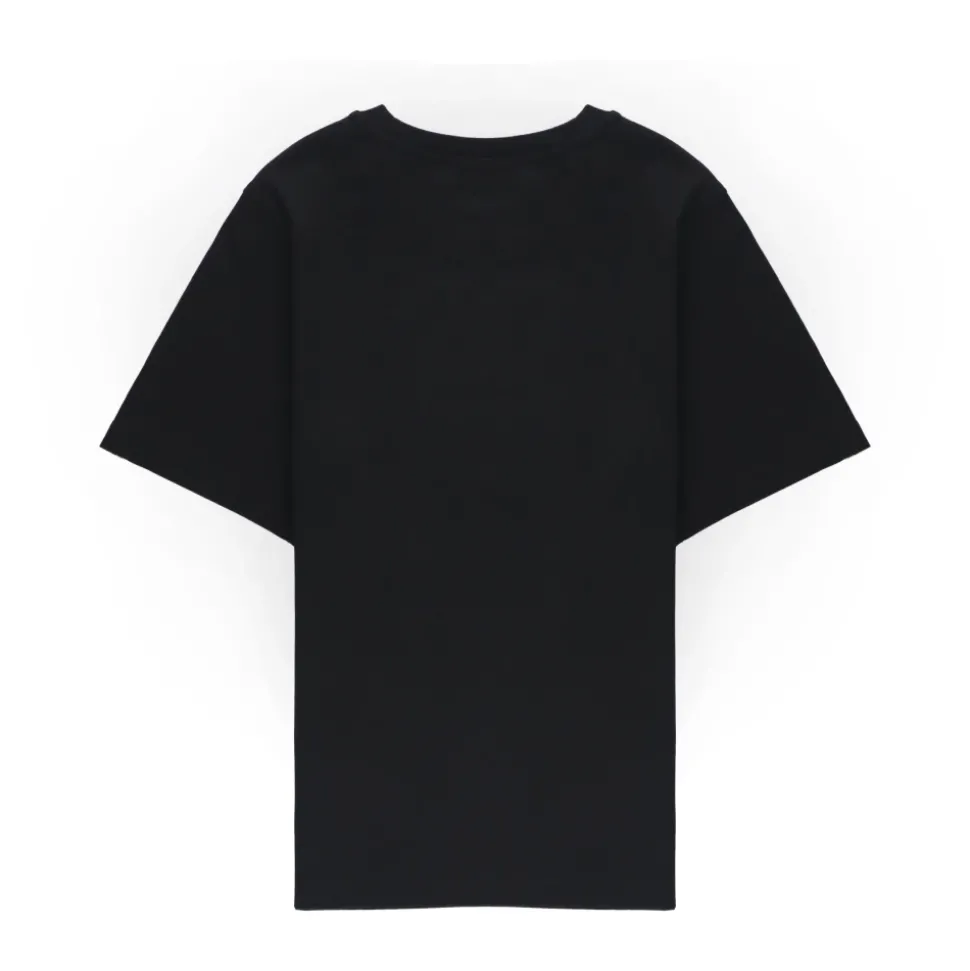 Kinderen Zwarte T-shirt met Logo Borduurwerk