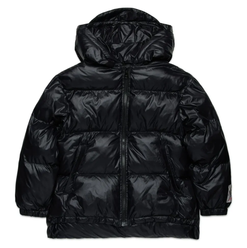 Lange mouwen capuchon gewatteerde jas