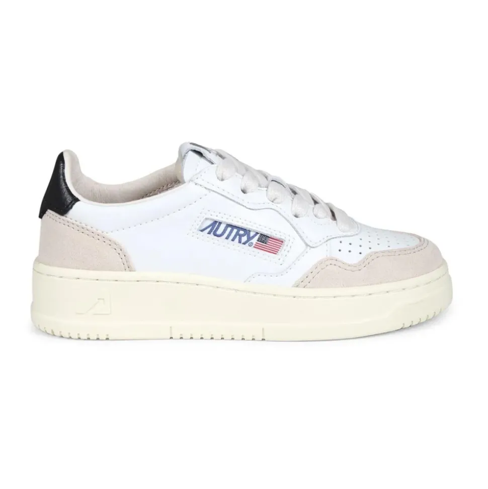 Leren Sneakers met Geborduurd Label