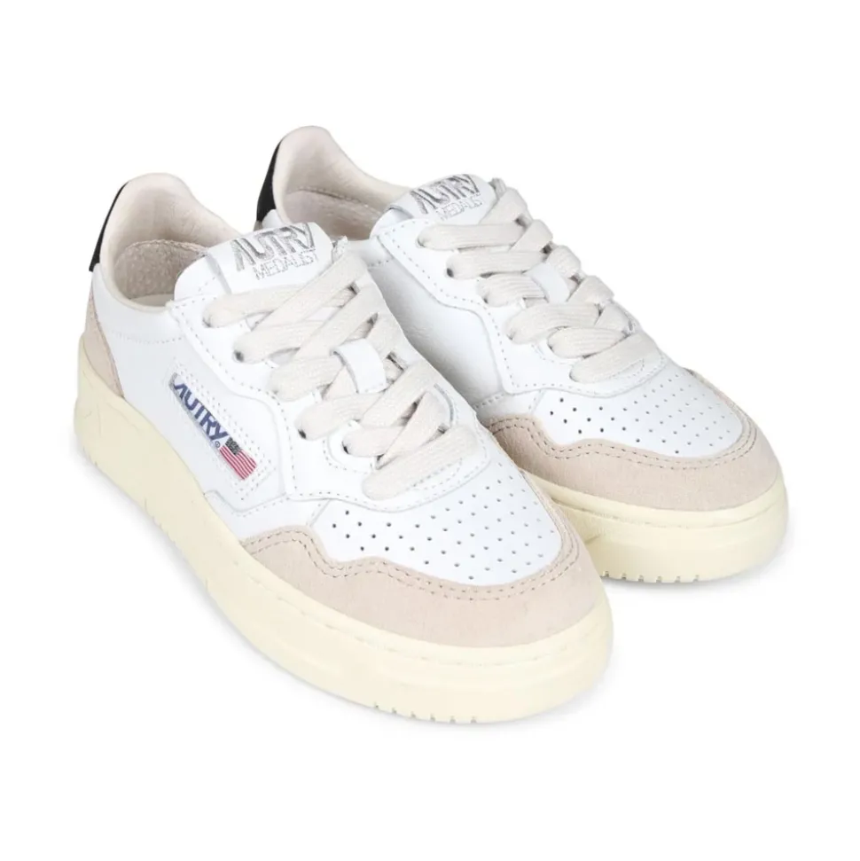 Leren Sneakers met Geborduurd Label