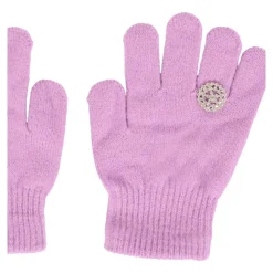 Lila Strass Detail Geribbelde Handschoenen