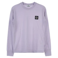 Lila T-shirt met Logo Patch