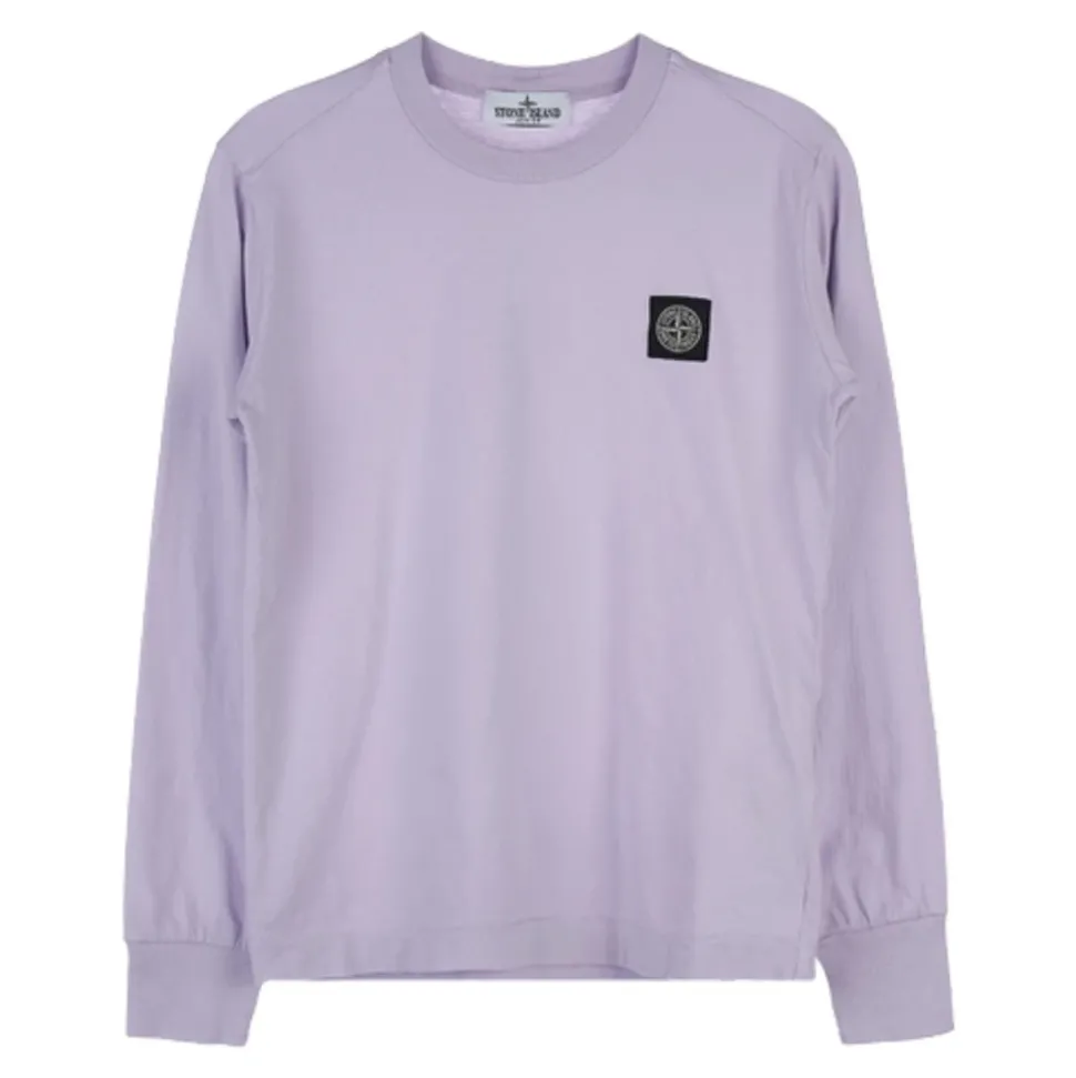 Lila T-shirt met Logo Patch