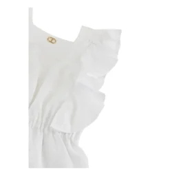 Linnenmix Jumpsuit met Bretels