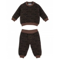 Logo Lettering Suit Set Crew Neck