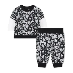 Logo Print Crewneck Katoen Jumpsuit Zwart