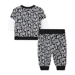 Logo Print Crewneck Katoen Jumpsuit Zwart