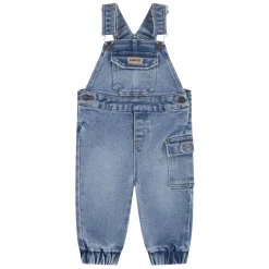 Loose Fit Cargo Dungarees in Blue