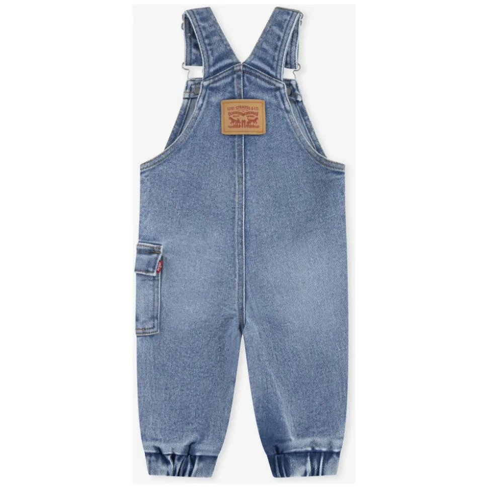 Loose Fit Cargo Dungarees in Blue