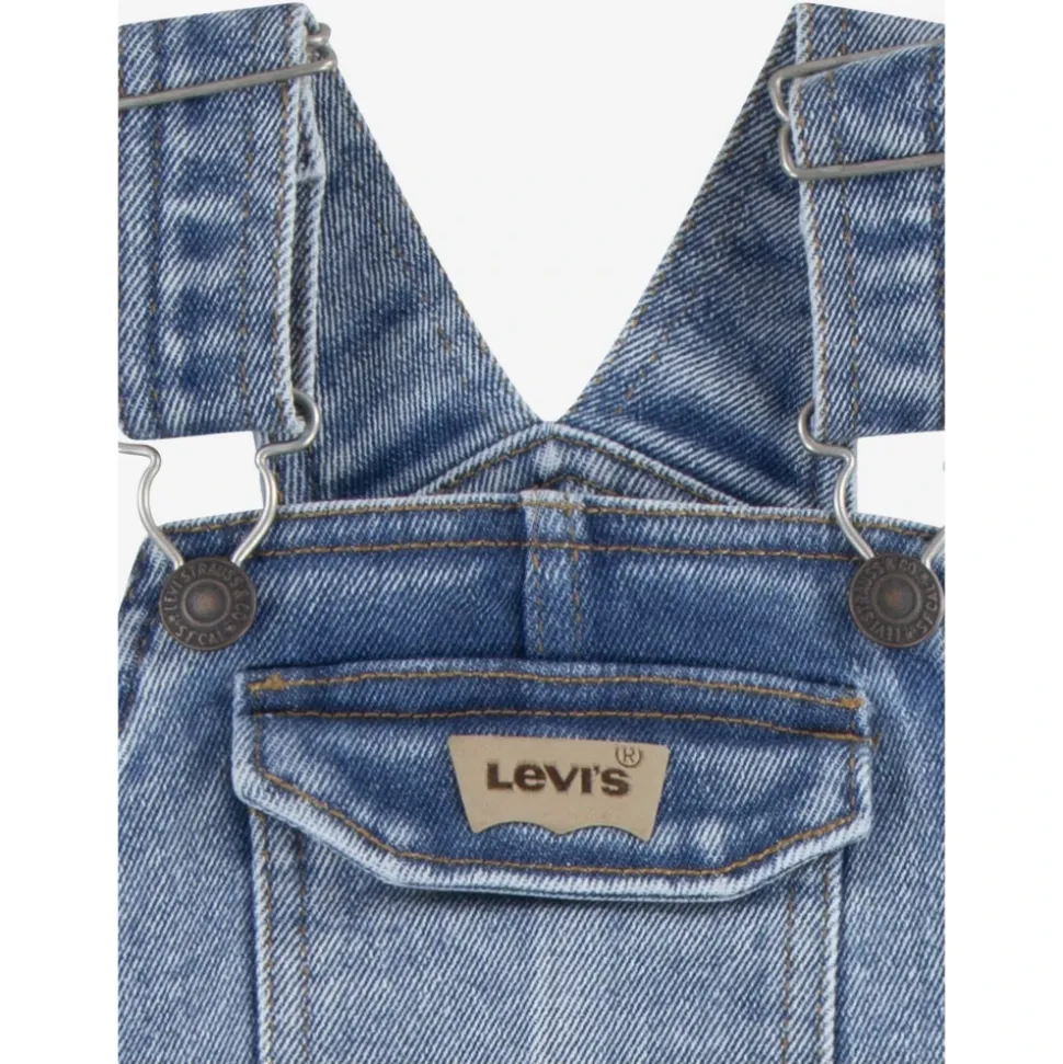 Loose Fit Cargo Dungarees in Blue