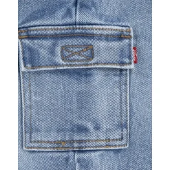 Loose Fit Cargo Dungarees in Blue