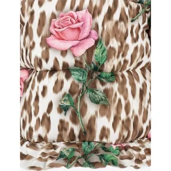 Luipaard Rozen Puffer Jas Multicolor