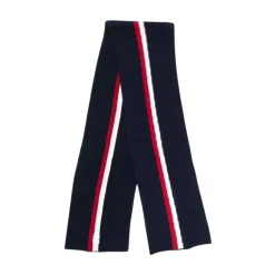 Marineblauwe Sjaal met Kleurrijk Patroon