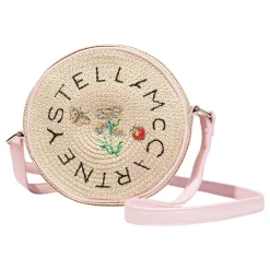 Meisjes Beige Stro Schoudertas