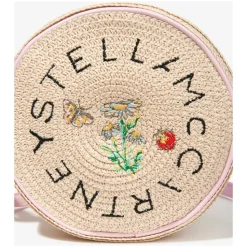 Meisjes Beige Stro Schoudertas