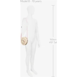 Meisjes Beige Stro Schoudertas