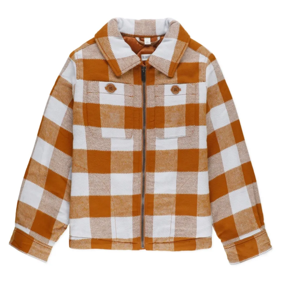 Meisjes Katoenen Jas Oranje Kraag Rits