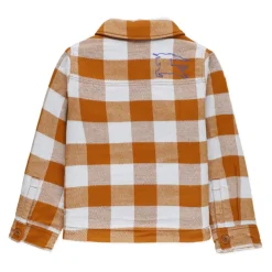 Meisjes Katoenen Jas Oranje Kraag Rits