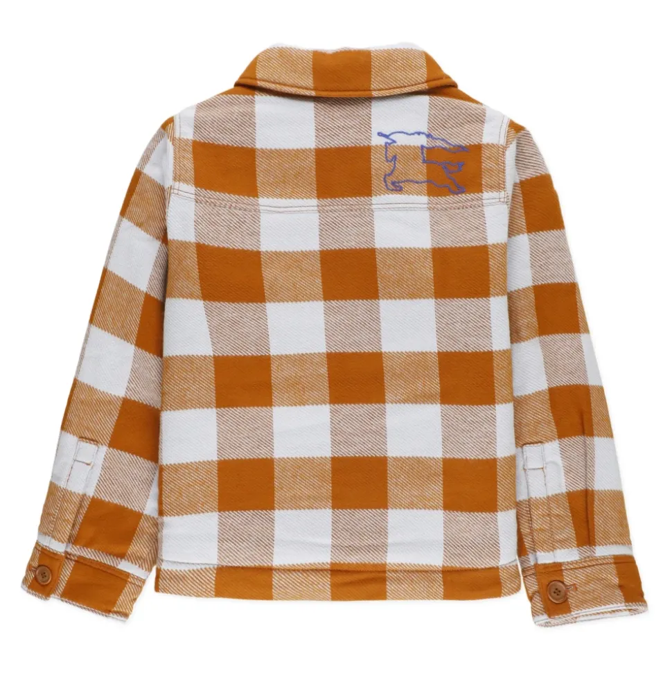 Meisjes Katoenen Jas Oranje Kraag Rits