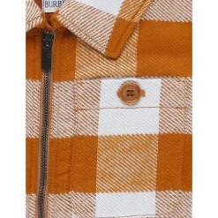 Meisjes Katoenen Jas Oranje Kraag Rits