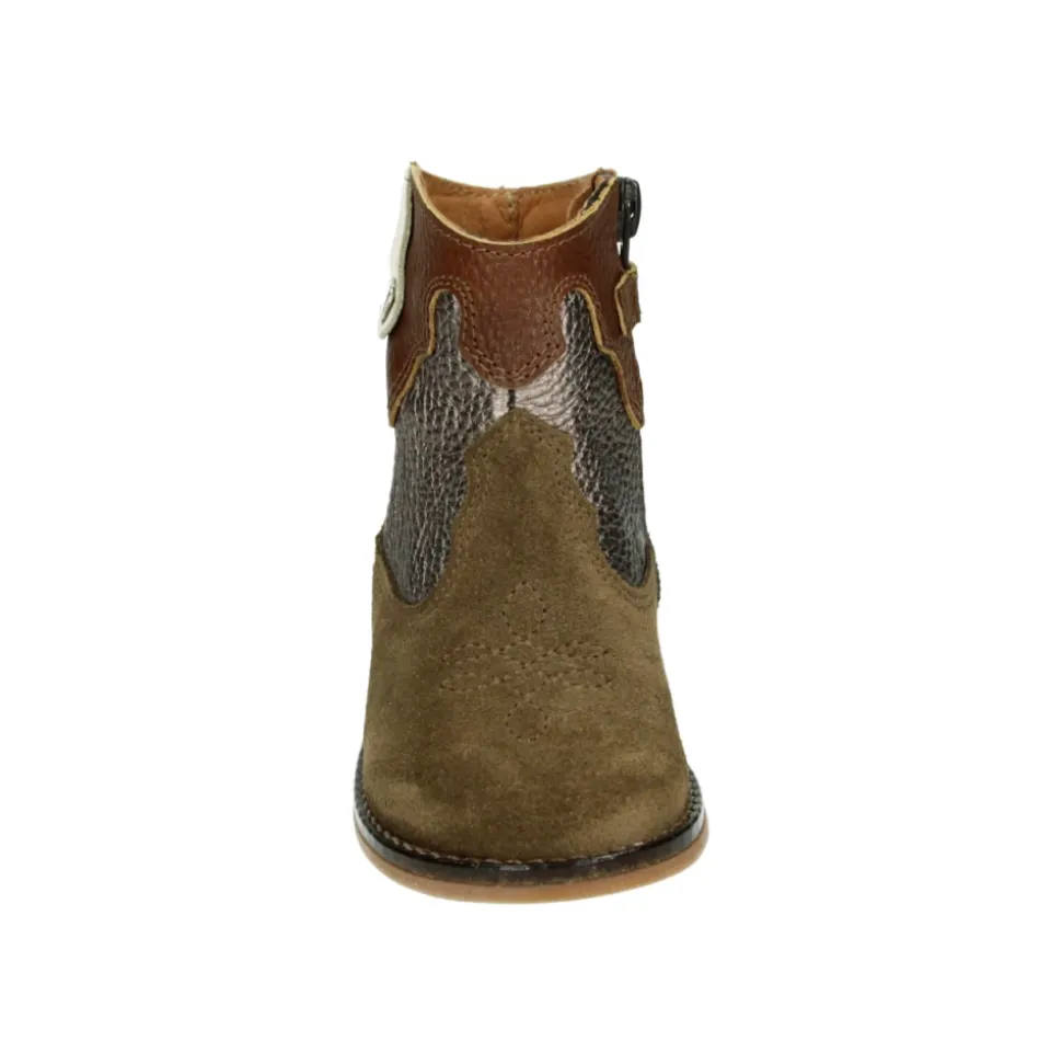 Meisjes Korte Laarzen Taupe Leer Nubuck