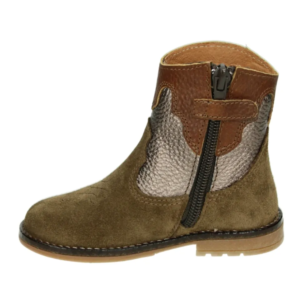 Meisjes Korte Laarzen Taupe Leer Nubuck