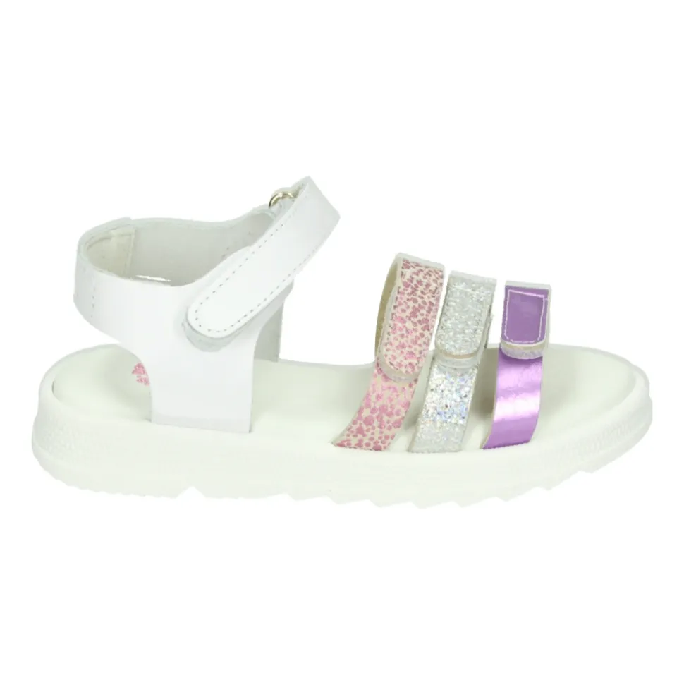 Meisjes Sandalen Wit Patroon Leer