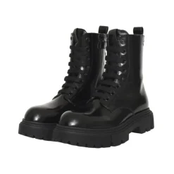 Meisjes Zwarte Winter Veterschoenen Platform Laarzen